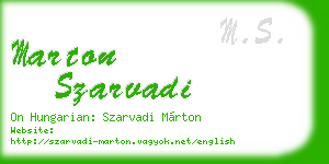 marton szarvadi business card
